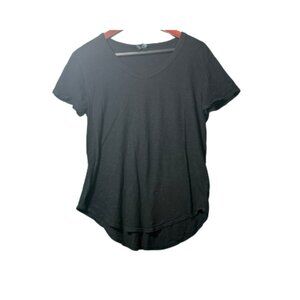 *USED Black LEFT OF CENTER Vneck Women's Shirt Size L (BB0907)